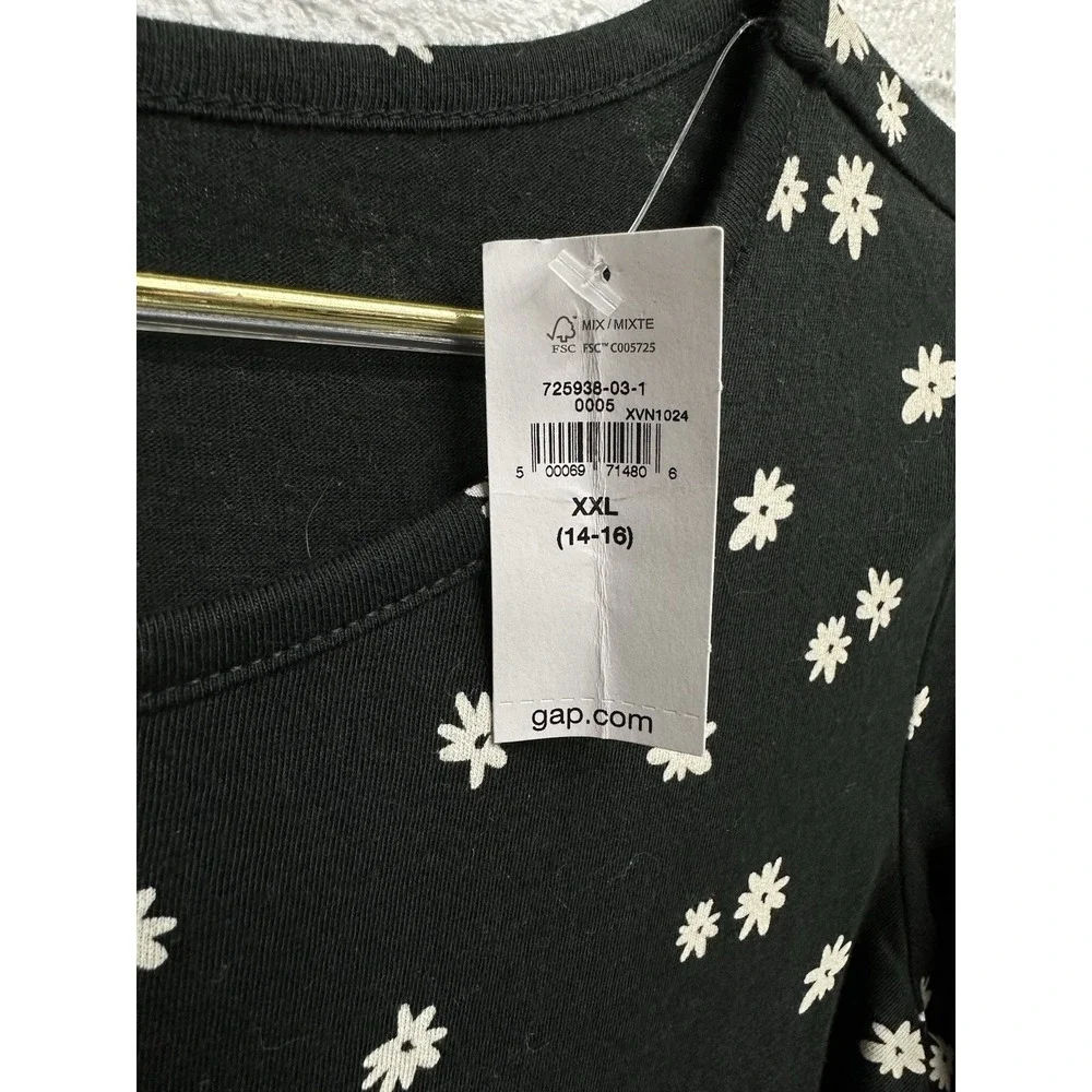 GAP Skater Dress Black White Floral / Girls' XXL 14-16‎